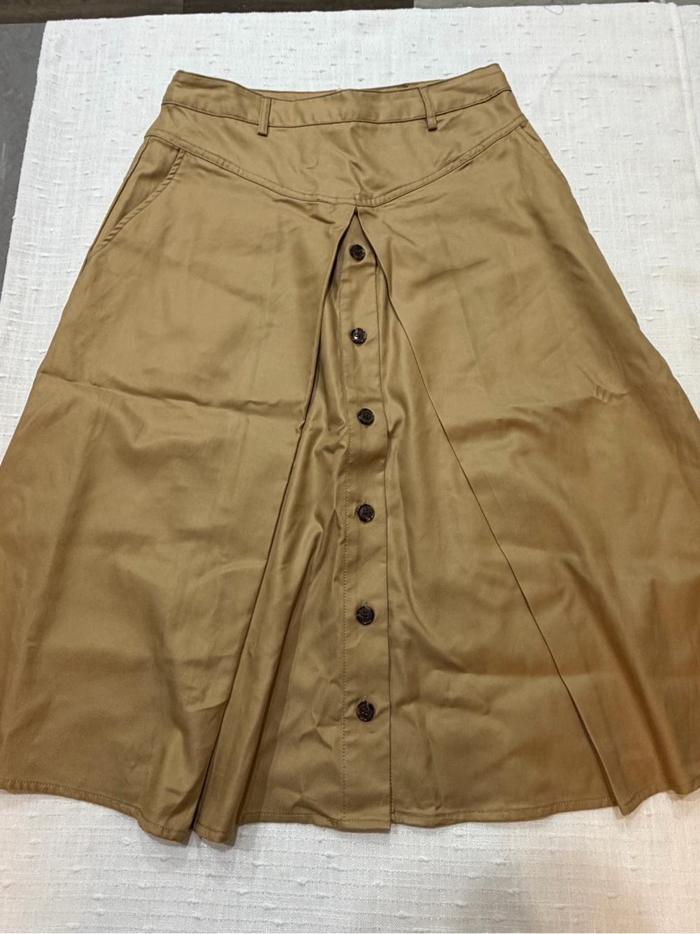 Banana Republic Classic Tan Button-Front A-Line Skirt